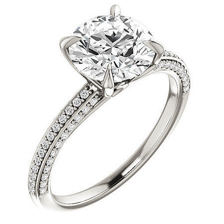 Round Claw Prong Moissanite Engagement Ringound