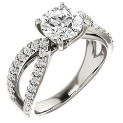 Round cut Infinity Style Engagement Ring