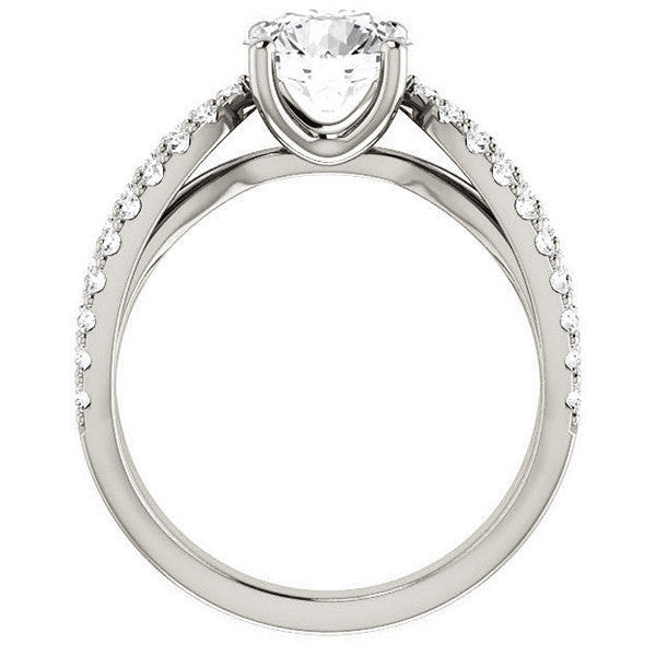 Round cut Infinity Style Engagement Ring