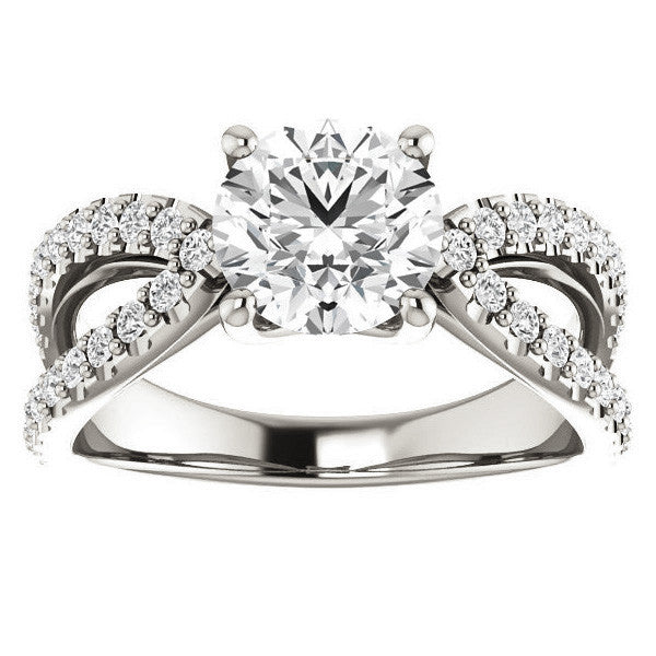Round cut Infinity Style Engagement Ring