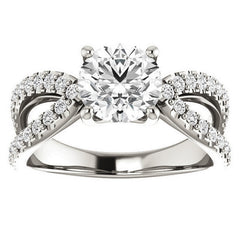 Round cut Infinity Style Engagement Ring
