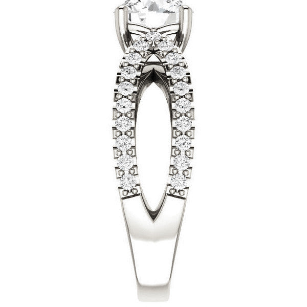 Round cut Infinity Style Engagement Ring