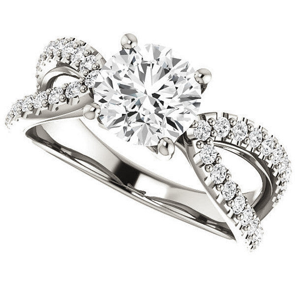 Round cut Infinity Style Engagement Ring