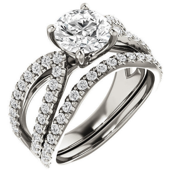 Round cut Infinity Style Engagement Ring