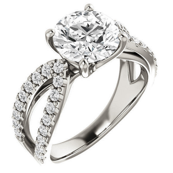 Round cut Infinity Style Engagement Ring