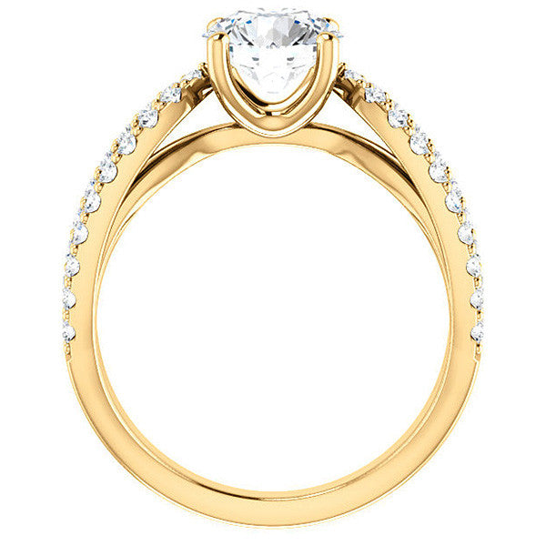 Round cut Infinity Style Engagement Ring