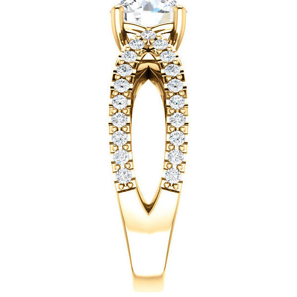 Round cut Infinity Style Engagement Ring