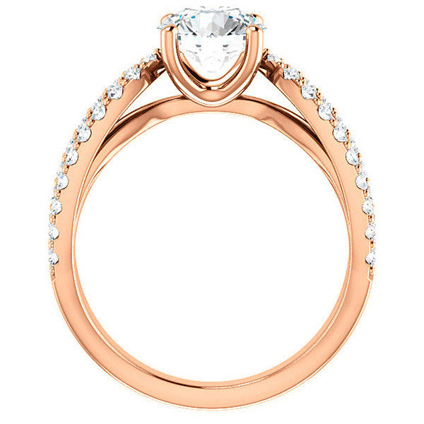 Round cut Infinity Style Engagement Ring