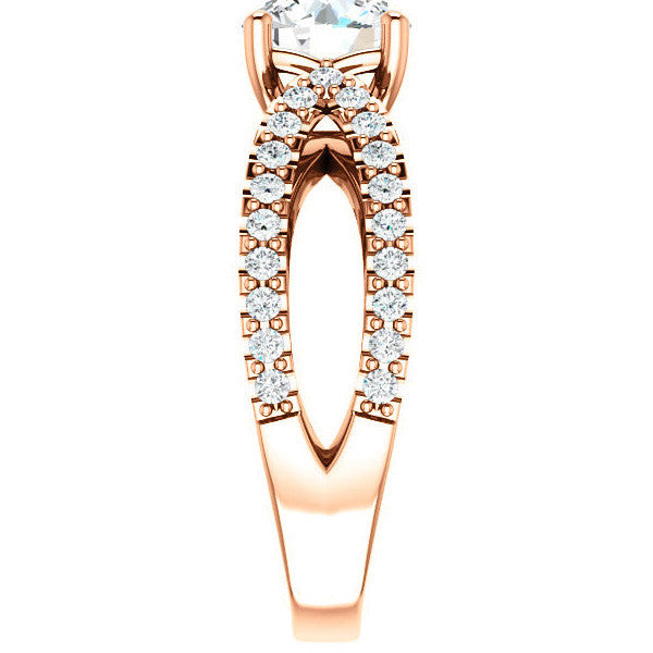 Round cut Infinity Style Engagement Ring