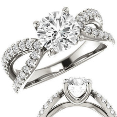 Round cut Infinity Style Engagement Ring