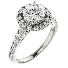 Round Halo/Cathedral Engagement Ring