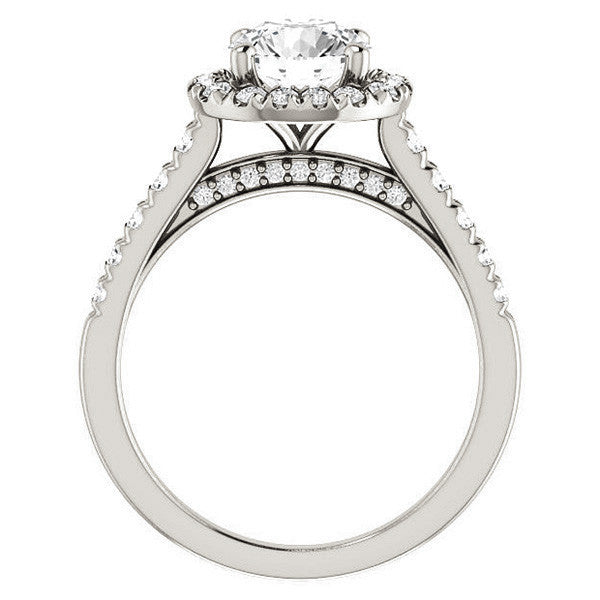 Round Halo/Cathedral Engagement Ring