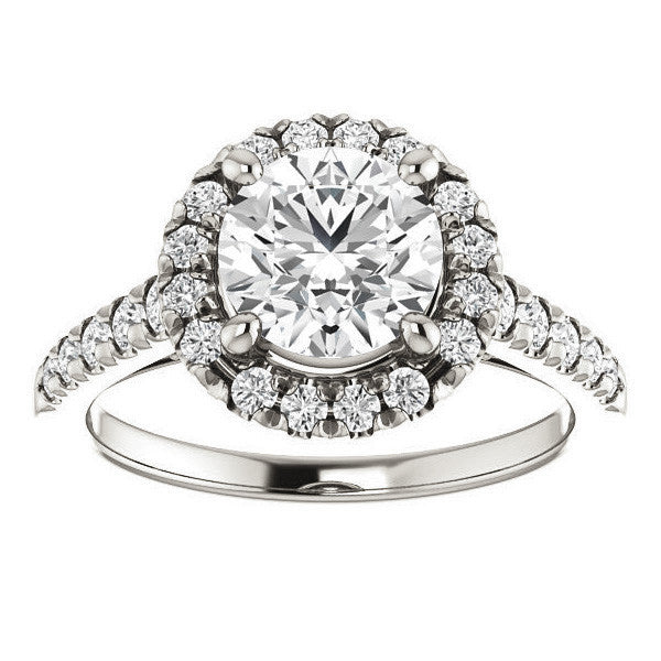 Round Halo/Cathedral Engagement Ring