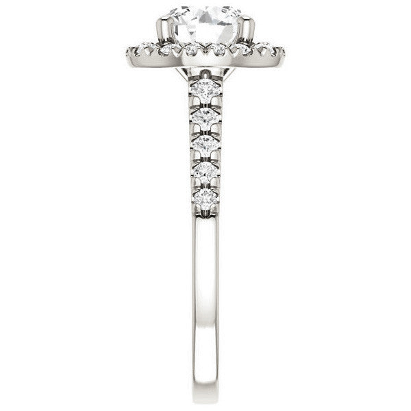 Round Halo/Cathedral Engagement Ring