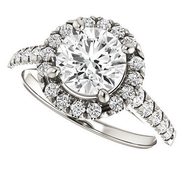 Round Halo/Cathedral Engagement Ring