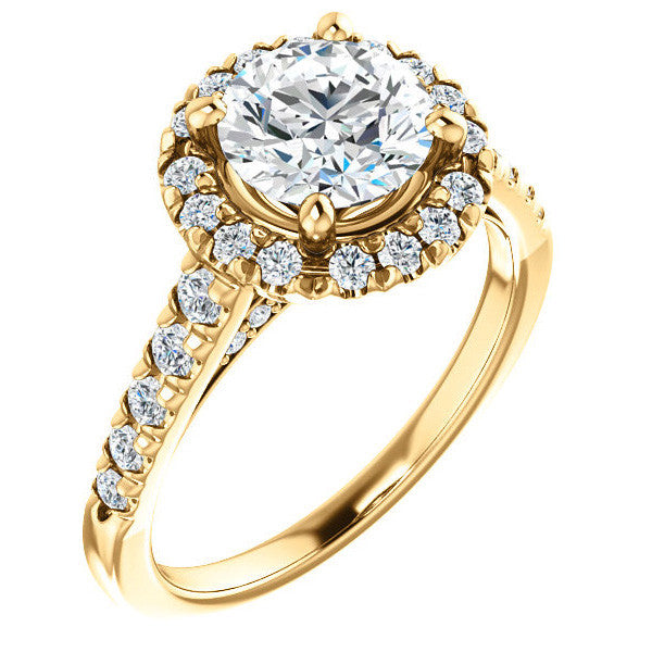 Round Halo/Cathedral Engagement Ring