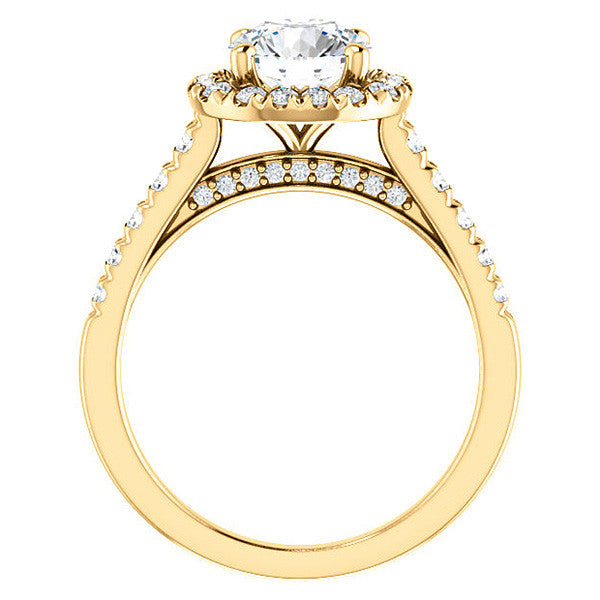Round Halo/Cathedral Engagement Ring