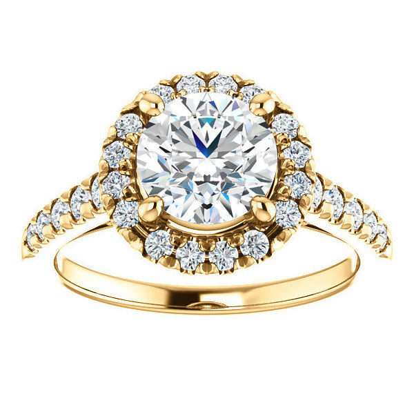 Round Halo/Cathedral Engagement Ring