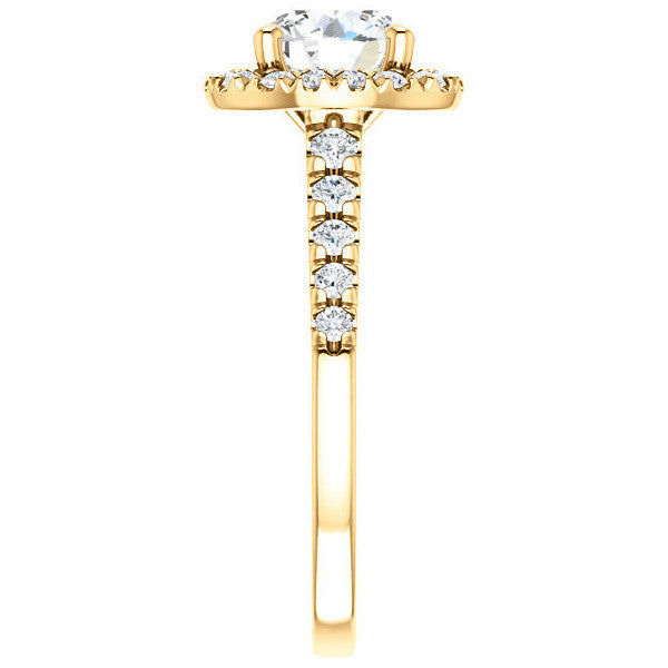 Round Halo/Cathedral Engagement Ring