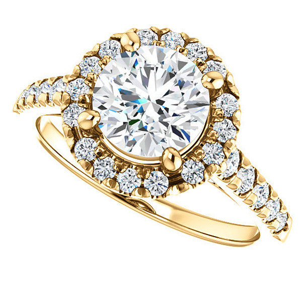 Round Halo/Cathedral Engagement Ring