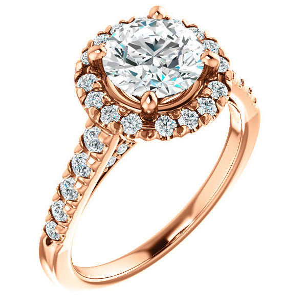 Round Halo/Cathedral Engagement Ring