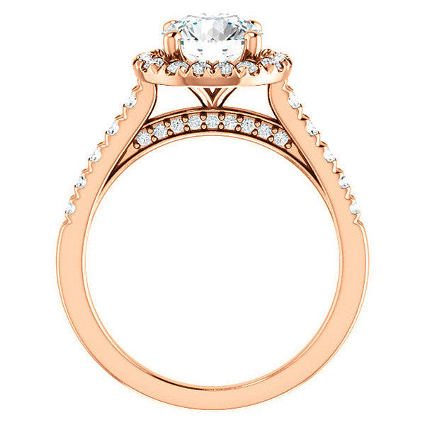 Round Halo/Cathedral Engagement Ring