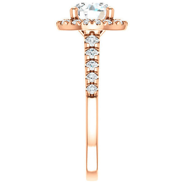 Round Halo/Cathedral Engagement Ring