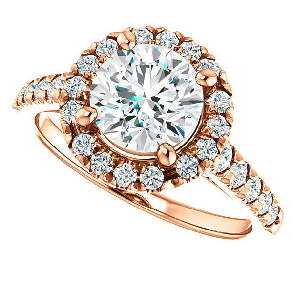 Round Halo/Cathedral Engagement Ring