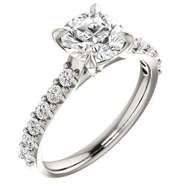 Round Brilliant Moissanite Engagement Ring
