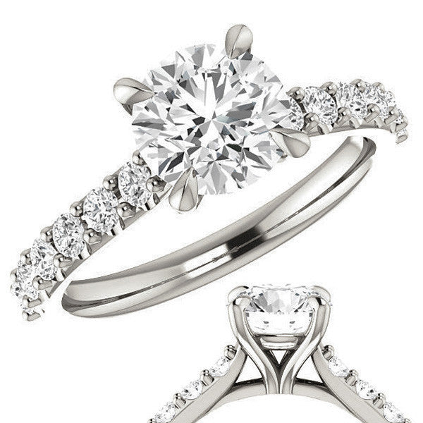 Round Brilliant Moissanite Engagement Ring