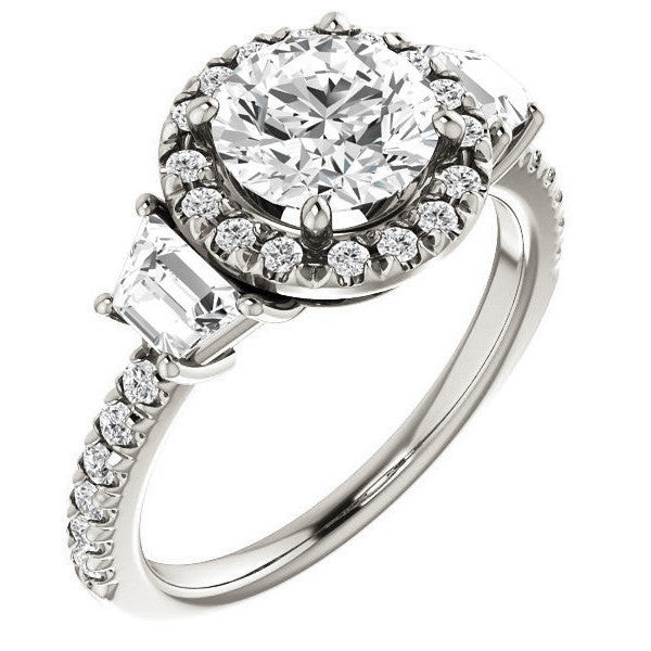 Round Brilliant Three Stone style Engagement Ring