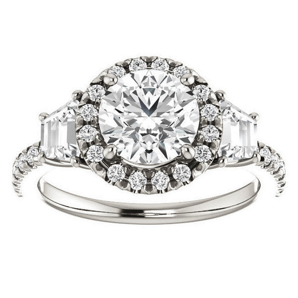 Round Brilliant Three Stone style Engagement Ring