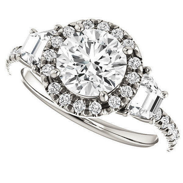 Round Brilliant Three Stone style Engagement Ring