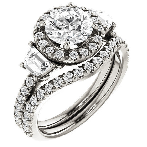 Round Brilliant Three Stone style Engagement Ring