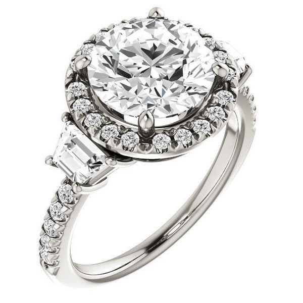 Round Brilliant Three Stone style Engagement Ring