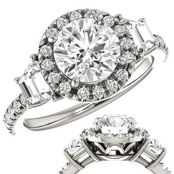Round Brilliant Three Stone style Engagement Ring