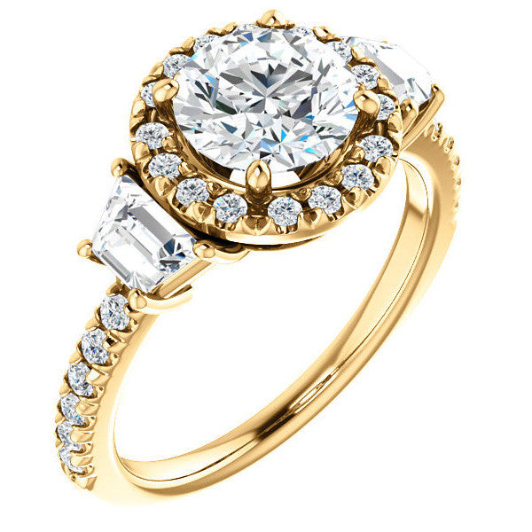 Round Brilliant Three Stone style Engagement Ring