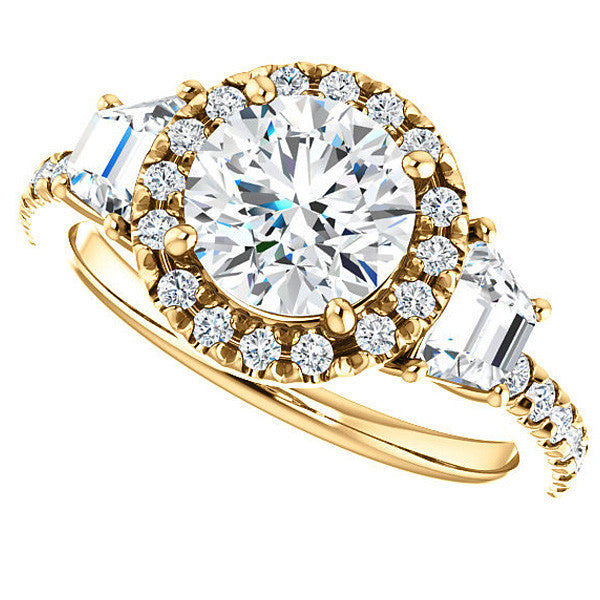 Round Brilliant Three Stone style Engagement Ring