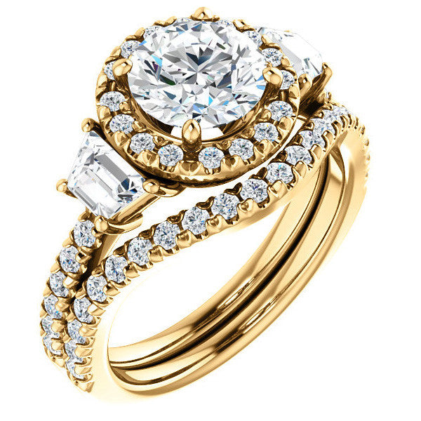 Round Brilliant Three Stone style Engagement Ring