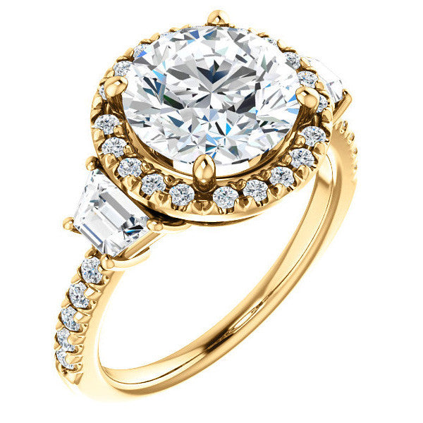 Round Brilliant Three Stone style Engagement Ring