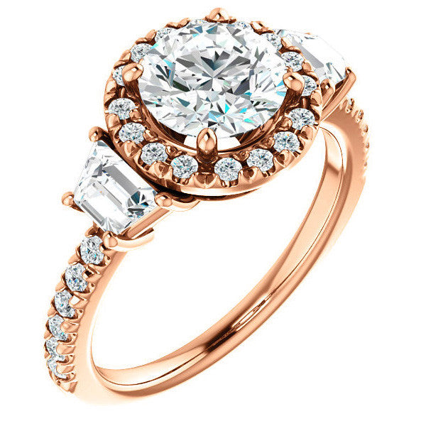 Round Brilliant Three Stone style Engagement Ring