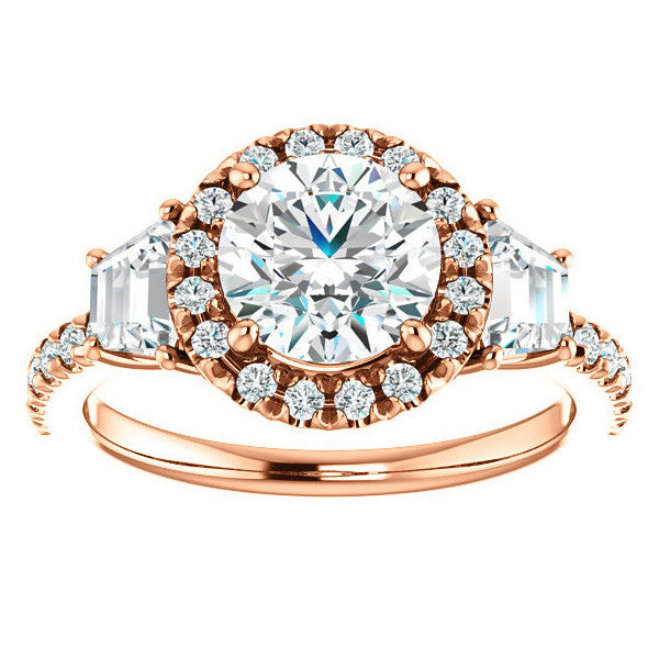Round Brilliant Three Stone style Engagement Ring