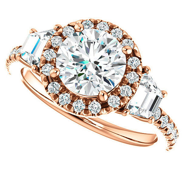 Round Brilliant Three Stone style Engagement Ring