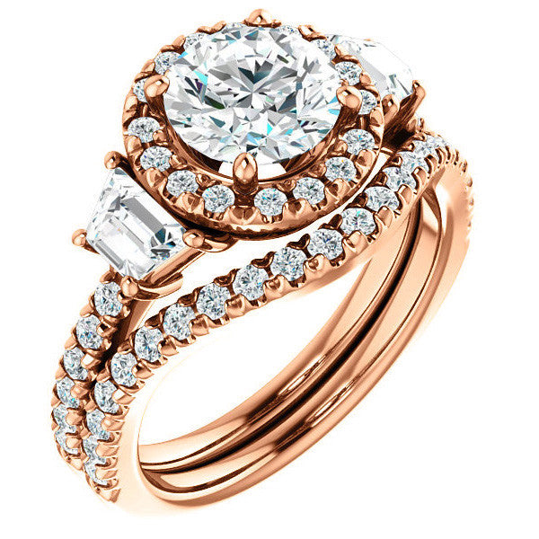 Round Brilliant Three Stone style Engagement Ring