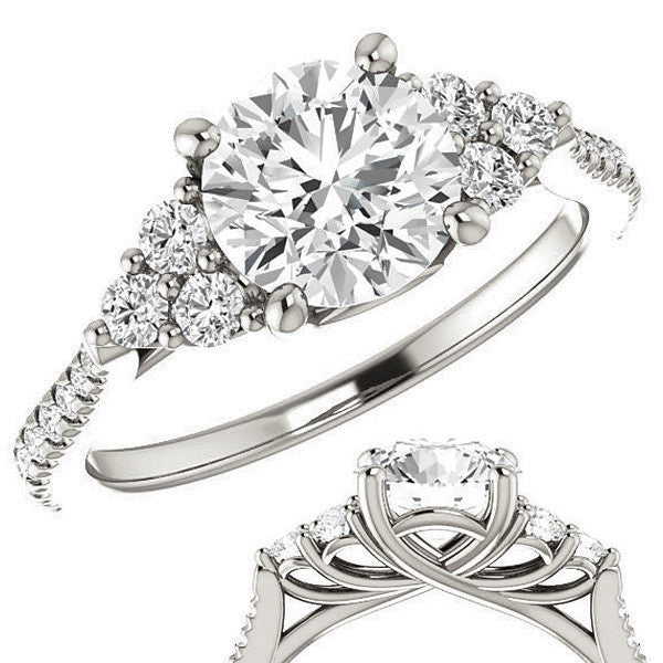 Round Brilliant Moissanite Engagement Ring