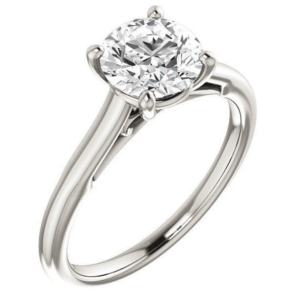 Round Brilliant Solitaire Engagement Ring with Bow Accent