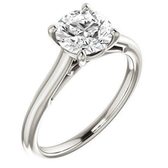 Round Brilliant Solitaire Engagement Ring with Bow Accent