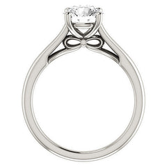 Round Brilliant Solitaire Engagement Ring with Bow Accent