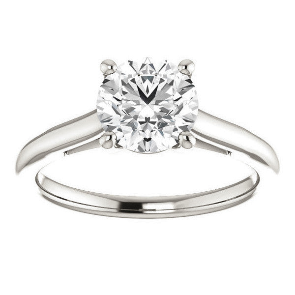 Round Brilliant Solitaire Engagement Ring with Bow Accent