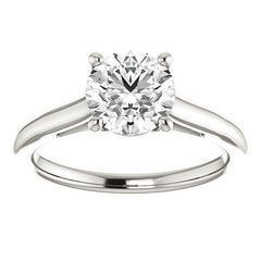Round Brilliant Solitaire Engagement Ring with Bow Accent